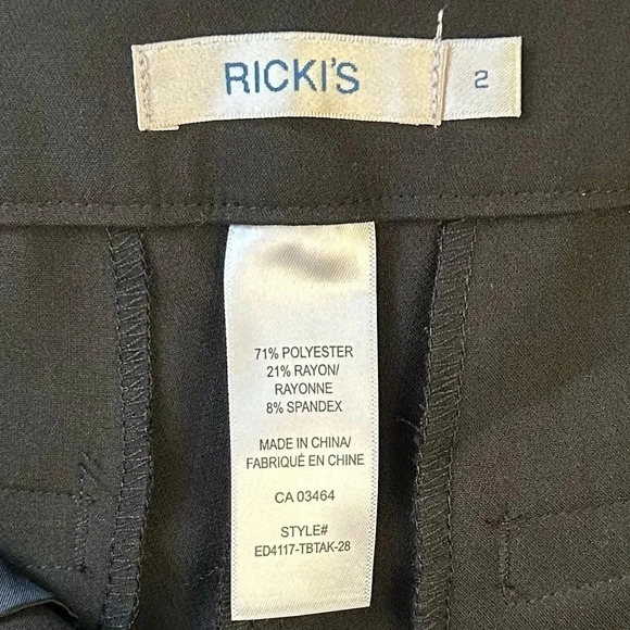 Ricki’s Slim Ankle Pants Cropped Black Size 2 - Picture 12 of 16